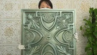 tin ceiling tiles PL11 Aged copper patina video display