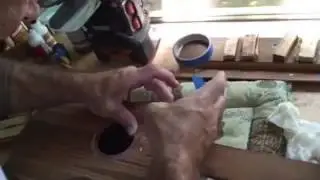 Binding koa ukulele with cocobolo