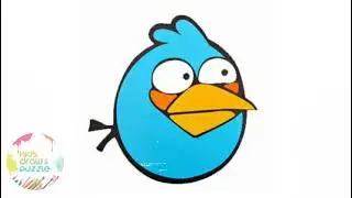 How to draw one of the blues from angry birds step by step #kids