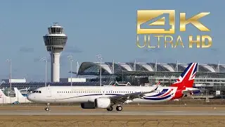 (4K) Airbus A321-253NX NEO United Kingdom Government G-XATW arrival at Munich Airport MUC EDDM SIKO