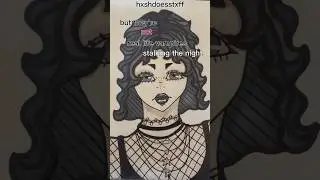 drawing a gothic character🕷️ #goth #artist #art #gothic #fyp #traditionalart