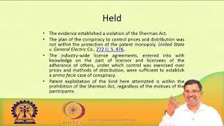 Lecture 20: Price Fixing And Antitrust Law #CH26SP #swayamprabha