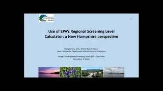 Using EPA's Regional Screening Levels RSL Calculator