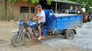 Xe ba gác máy mô tô chở vật liệu xây dựng | minhnhat tv2