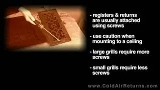 Attaching heat registers to walls-- coldairreturns.com