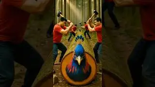 rescue peacock from giant log #animals #funny #shorts #peacock #effectking #india  #indiashorts