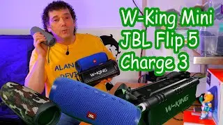 W-King D8 Mini vs JBL Charge 3 and Flip 5 bluetooth speakers