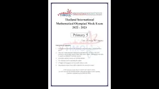 TIMO Mock Exam 2022-2023 Primary 5