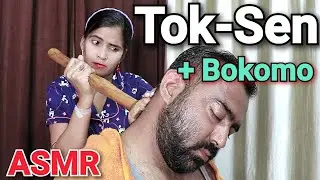 TOK-SEN Head Massage with Bokomo and oil | Tapping Massage - ASMR Cosmic Lady