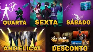 NOVO CALEND&Aacute;RIO SEMANAL FREE FIRE - ANGELICAL DE VOLTA, DESCONTO LOJA PRIME, EVENTOS HALLOWEN
