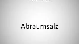 How to say abraum salt in German?