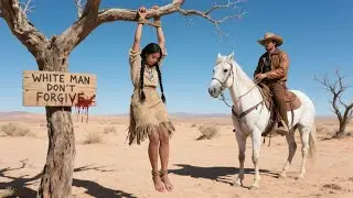 Ranchero solitario halló a joven apache colgada de un árbol con cartel: El hombre blanco no perdona.