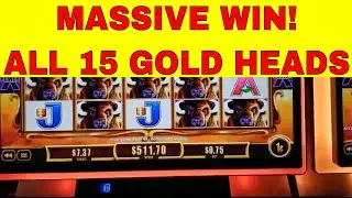 MASSIVE WIN ON BUFFALO GOLD REVOLUTION | COLLECTED ALL 15 GOLD HEADS | RICK'S SLOT CHANNEL