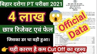 BPSSC Official Data || Bihar SI PT exam 2021 Reject & Fail || bihar daroga cut off 2021