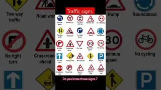 List of road sign Traffic symbols #trafficsignals #signs#important #gk #shorts #maths#share #science