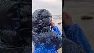 Beautiful Wetlook Lady waterproof shiny nylon puffa raincoat Hunter wellies stuck rain sea splashes
