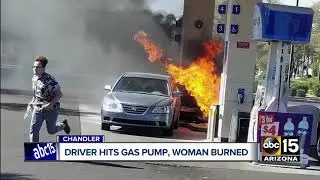 DUI driver arrested, woman injured in car fire at gas station in Chandler