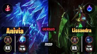 GrandMaster ANIVIA [Electrocute] (Mid) VS  LISSANDRA - Grandmaster KR Patch 11.10