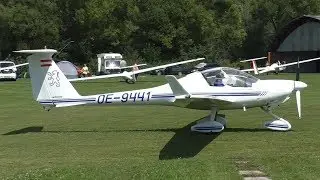 HK 36 Super Dimona takeoff with glider at Airfield Kapfenberg | OE-9441