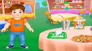 BABY FOOD FAIR GAME APP FOR LITTLE KIDS - MAKING PIZZA & CANDIES PLAYING AND EATING AT THE FUN FAIR