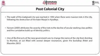 P07 M-34. Colonial Port Cities Chennai and Mumbai