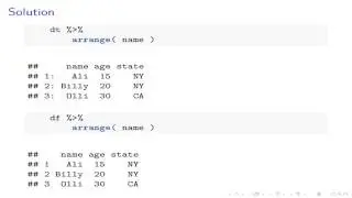 Video Quiz for R: Sorting Data Frames and Tables By Columns