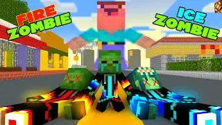 Monster School : ICE ZOMBIE AND FIRE ZOMBIE (RIP ZOMBIE FAMILY) - Minecraft Animation