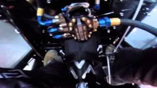 GoPro footage of Robbie's feet during hot laps