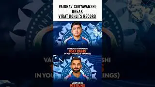 Vaibhav Suryavanshi Breaks Virat Kohli&rsquo;s Record 🔥 | 1047 Runs in Youth ODIs | U19 World cup #shorts
