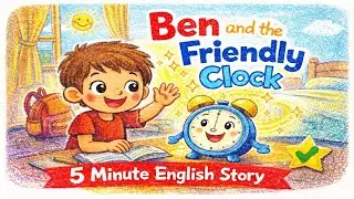 Ben and the Friendly Clock ⏰ | 5 Minute English Story for Kids | Learn English Easily