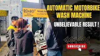 She Operates an Automatic Motorbike Wash Machine &ndash; Unbelievable Results!