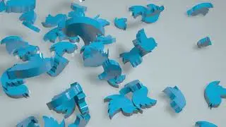 Twitter Logo with 3D Animation