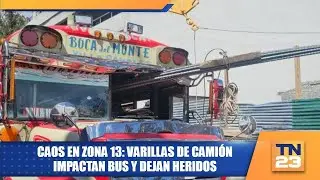 Caos en zona 13: varillas de camión impactan bus y dejan heridos