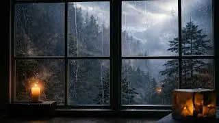 Rain Sounds on Window with Thunder | Heavy Rain for Sleep, Relax, Study & Meditation