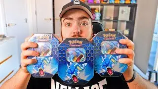 Opening THREE Hidden Fates Gyarados Promo Tins *INSANE PULL*