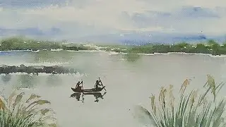 Landscape drawing easy and beautiful | How to draw simple landscape scenery drawing | 