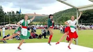 Competitors in the Irish dance competition held at 2025 Lonach Gathering Highland Games in Scotland