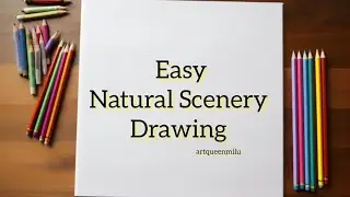 Easy Landscape drawing for beginners| Learn house and nature simple painting| Nature scenery drawing