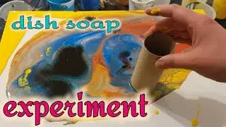 Dish Soap EXPERIMENT. Fluid art - open cup pour technique