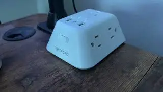 Desk Clamp Power Strip, Surge Protector with 5 AC Outlets, 2 USB A, 1 USB C, Desk Mount Station