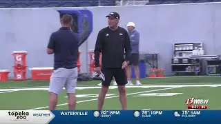 Kansas football's Lance Leipold chats with 13 Sports