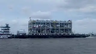 Calcasieu Pass LNG module from the Cameron ferry