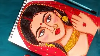 How to draw a beautiful girl face -Easy tutorial|Bengali girl drawing|Acrylic colour painting|Art