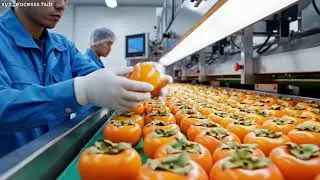 inside the japanise national fruits parshimon (kaki) juice - how made is full process.