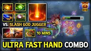 ULTRA FAST HAND COMBO MID INVOKER | OC + Refresher Build Facing Against Slash GOD Juggernaut DotA 2