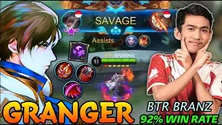 SAVAGE!! Granger 92% Win Rate by BTR Branz - Mobile Legends: Bang Bang