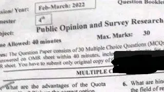 Public opinion and survey Research Answer key 4th sem Kashmir University