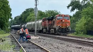 Railfaning around Alvin ft sick lashup BNSF manifest and more #virtualrailfan #livetrains