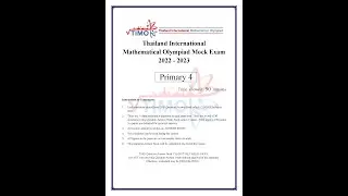 TIMO Mock Exam 2022-2023 Primary 4