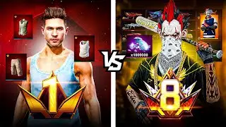 PRIME Lvl 1 ID vs PRIME Lvl 8 ID 😱 NOOB Into PRO ₹10,000,00 COLLECTION- FREE FIRE 🔥